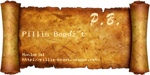 Pillis Bogát névjegykártya